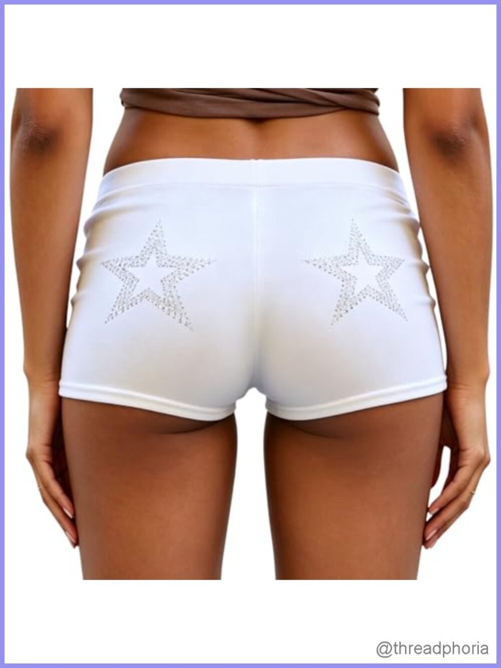 Velvet Rhinestone Beaded Low Rise Micro Shorts Y2K Sexy